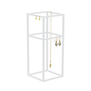 SQUARE cube TALL er et designer smykketræ i hvidlakeret metal SQUARE cube TALL er et designer smykketræ i hvidlakeret metal