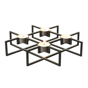 SQUARE quattro SORT fyrfadsstage i sort metal SQUARE quattro SORT fyrfadsstage i sort metal