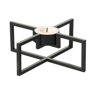 SQUARE uno SORT fyrfadsstage i sort metal SQUARE uno SORT fyrfadsstage i sort metal