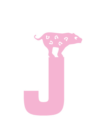 ZOO·FABET J bogstav i pink metal