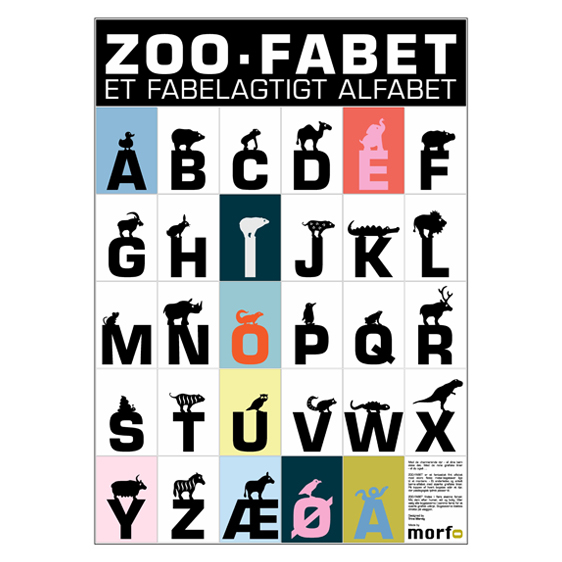 ZOO·FABET plakat med alle de skønne bogstaver fra Morfo