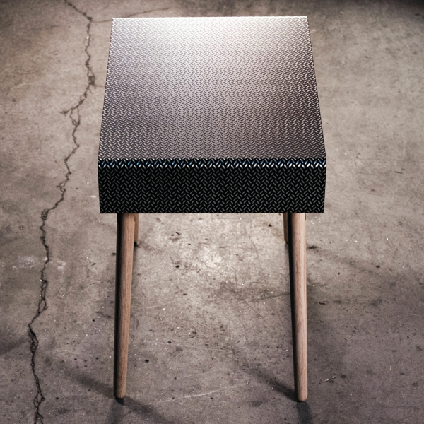 Det enkle SHIDO sidebord i sort metal med ben i egetræ er perfekt som det lille ekstra bord i stuen